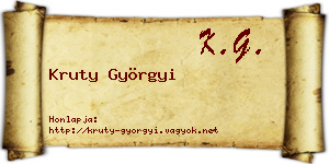 Kruty Györgyi névjegykártya